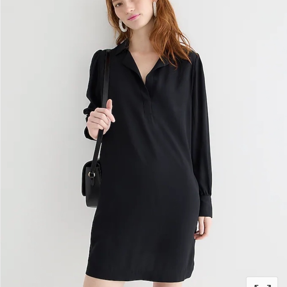 J.Crew Long-sleeve shift dress in crepe